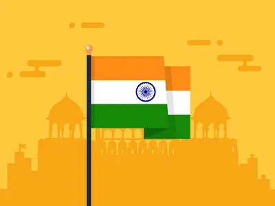 Happy Independence Day! 2015 branding design flag flat icon illustration independence day india logo vector