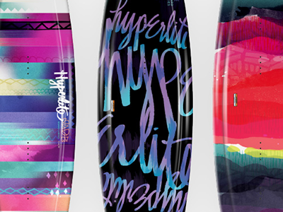 Hyperlite Wakeboards art direction board design board graphics illustration