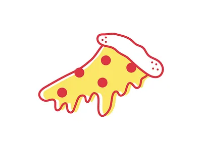 pizza dream come true 90s cheese illustration melting opentable pizza two color vector