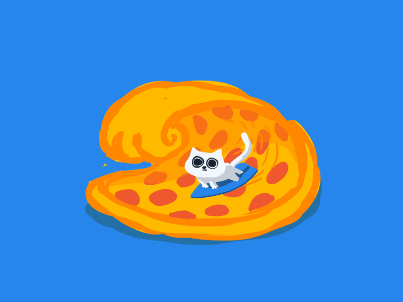 Pizzawave animation cat clear gif pizza simple sketch