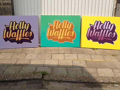 Holly Waffles custom type handlettering logotype paint script type design typography