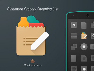 Cinnamon Grocery Shopping List Product Icon android app icon icon iconography list material material design product icon shopping shopping list