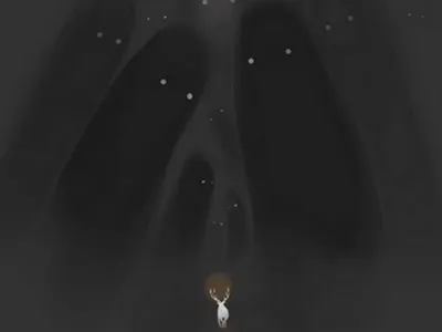 Where are you going? conceptual deer ghost illustration sketch surreal