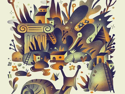 Coloring gig poster illustration screen print