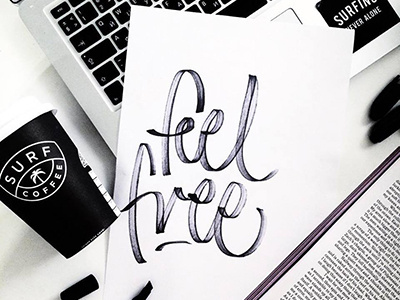 tag feel free art design font hand lettering logo logotype print type