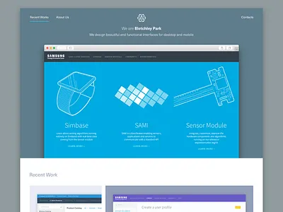 Landing Page for Design Agency design flat. color home page landing page layout minimal page single column web design