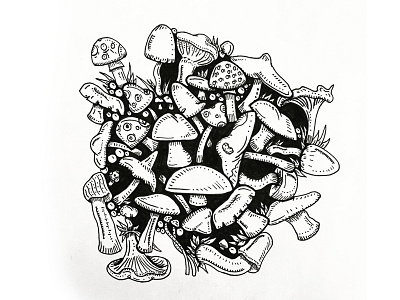 Mushrooms - 09/08/2015 art artagram artcollective drawing pigmamicron sketch