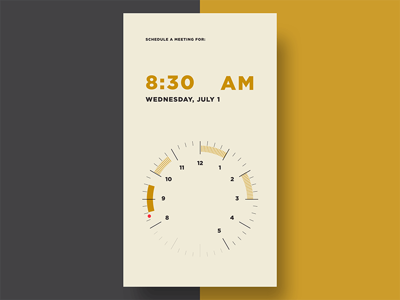 Time Selector Animation for Meeting Scheduler ae animation app gestures ios iphone mobile native ui ux