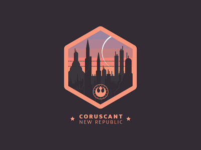 Coruscant Badge badge coruscant icon illustration jedi republic star starwars temple wars