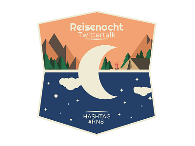 Twitter talk Reisenacht camping design flat forest lettering logo nature sky talk travel twitter typography