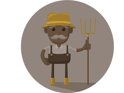 Mini Farmer farmer icon illustration set vector