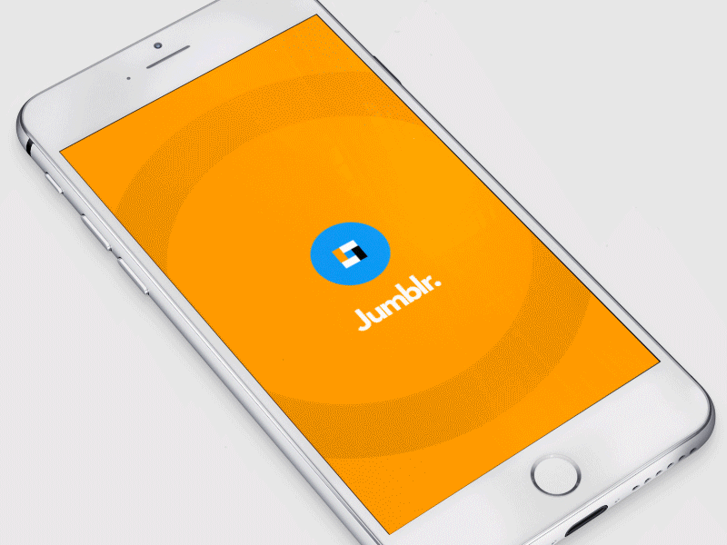 Jumblr camera design flat game geometric mobile motion puzzle social splashscreen ui ux