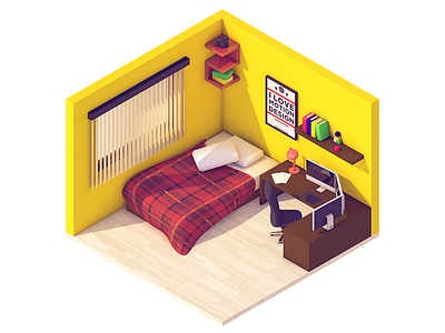 Isometric Room 3d c4d isometric isometric room motion graphics