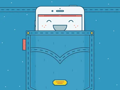 Pocket cute fireart fireart studio flat iphone label phone smile