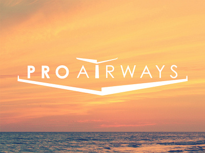 Pro Airways Logo airplane brand clean identity logo luxury marketing