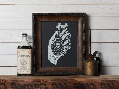 Fatal Hand - Limited Edition Screen Print art design fatal hand flash hand illustration poison screen print tattoo