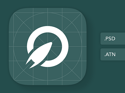 The last iOS App Icon template you'll ever need action app atn icon ios photoshop psd template