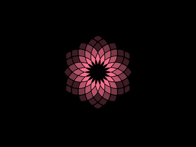 Lotus branding flower geometric logo lotus pink