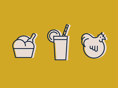 Ghent Independent Icons brand chicken drink gelato ice cream icons illustration playful