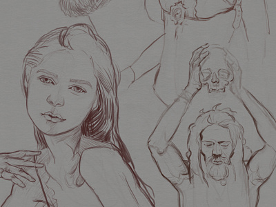 People Sketches lineart portrait practice sketch
