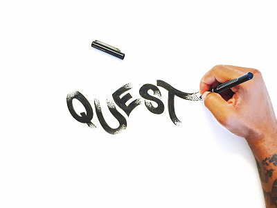 Quest blur lettering texture typography