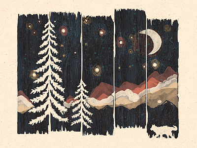 A Starry Night in the Mountains... gogh mountains nature night starry the starry night van gogh wild wilderness wildlife wolf