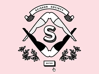 Scissor Society badge cult illustration legs lesbian lgbt line secret society sex