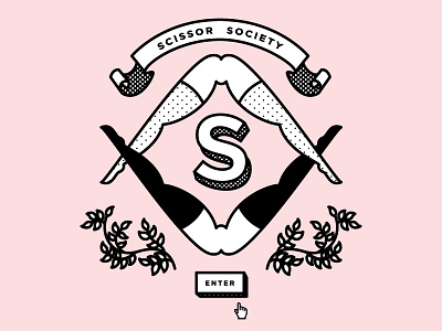 Scissor Society badge cult illustration legs lesbian lgbt line secret society sex