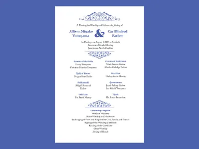 wedding program print program wedding