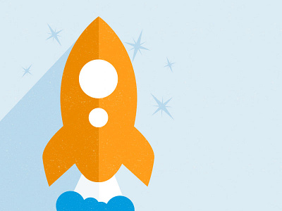 Illustration | Rocket icon illustration modern retro rocket simple space spaceship