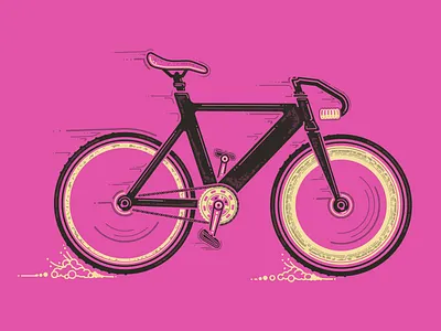 Ride Print bicycle bike fast illustration ride track