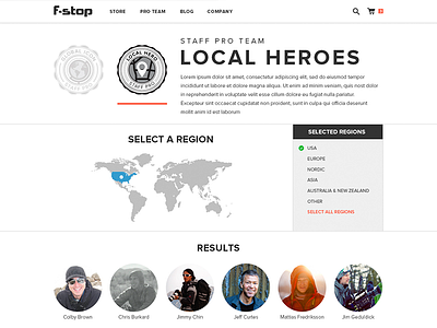 Team Landing Page / Filter filter landing map pro region staff team ui ux web web design
