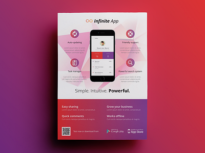 Sneak peek of upcoming app flyer #2 ad app flat flyer icon indesign iphone minimal mobile phone print smartphone