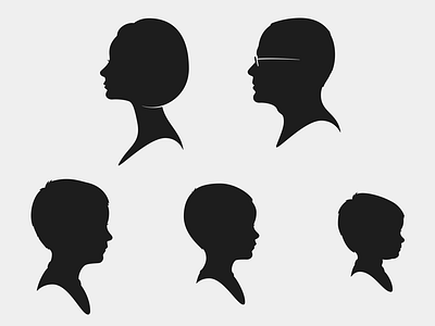 The Layton Family cameo family portrait profile silhouette