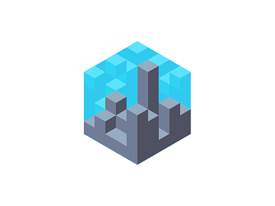 Urbanpixel Logo 3d abstract city cube minecraft pixel skyline urban