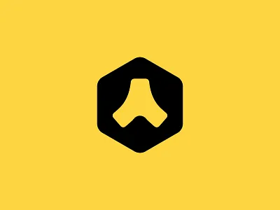 Transport Logo black hexagon icon join logo merge transport yellow