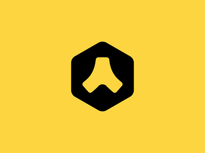 Transport Logo black hexagon icon join logo merge transport yellow