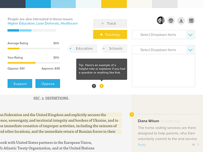 UI Elements for OpenCongress element board moodboard opencongress opengov sunlight foundation ui ui elements ui kit visual design