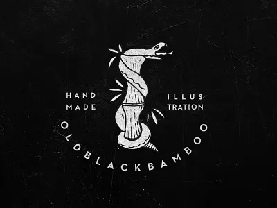 o l d b l a c k b a m b o o bamboo branding handrawn illustration logo oldschool vintage