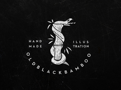 o l d b l a c k b a m b o o bamboo branding handrawn illustration logo oldschool vintage