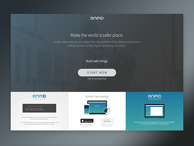 oneID Site Concept concept design homepage identity iot oneid site ui website