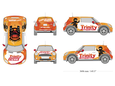 Mini wrap car cooper mini ninja vector vehicle wrap