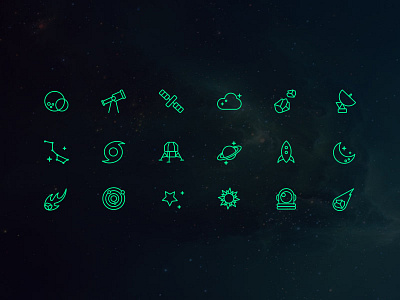 Space Icons branding icons planets satellites space