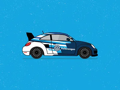 GRC | Scott Speed beetle car colorful flat illustration racing rallycross red bull scott speed volkswagen