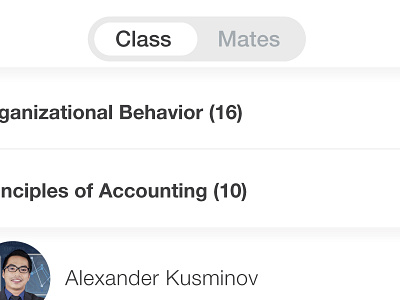 Classmates or Mates Filter class classmates count design filter inbox mates mobile app mobile application ui ux