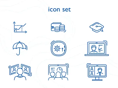 Icon Set For Webinar icon set vector
