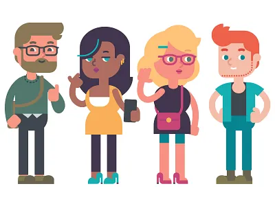 Millenials clean cool illustration kids millenials vector