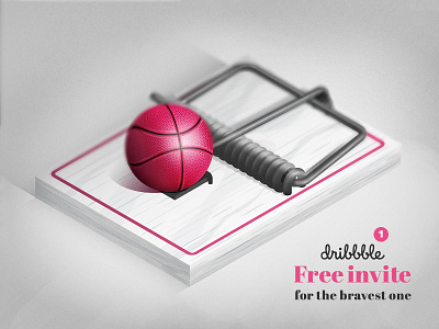 Free dribbble invite designers trap) ball dribbble dribbble invite free invite illustration invite mousetrap vector