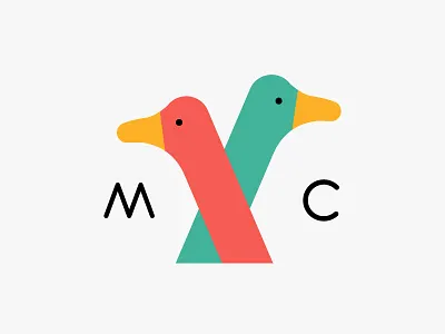 Good Duck / Bad Duck beak bird brand branding duck flat icon logo mark simple symbol vector