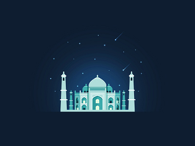 Taj Mahal architecture asia building delhi geometric icon illustration india monument night palace travel